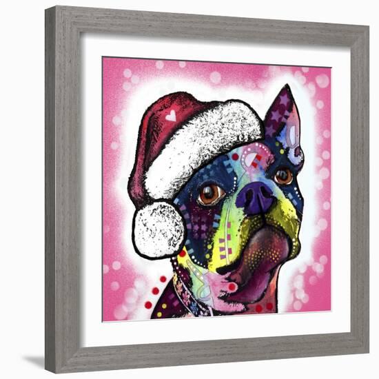 Boston Terrier Christmas-Dean Russo-Framed Giclee Print