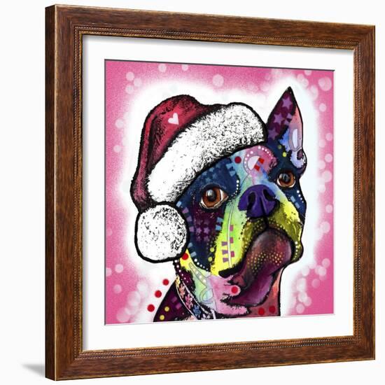 Boston Terrier Christmas-Dean Russo-Framed Giclee Print