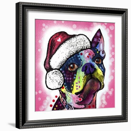 Boston Terrier Christmas-Dean Russo-Framed Giclee Print