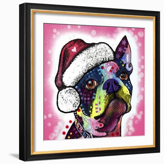 Boston Terrier Christmas-Dean Russo-Framed Giclee Print