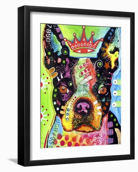 Boston Terrier Crowned-Dean Russo-Framed Giclee Print