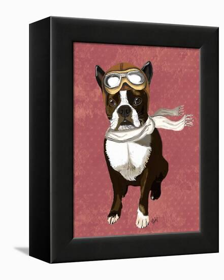 Boston Terrier Flying Ace-Fab Funky-Framed Stretched Canvas