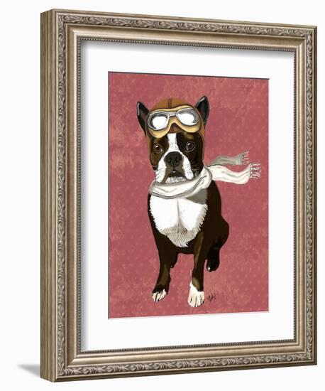 Boston Terrier Flying Ace-Fab Funky-Framed Art Print