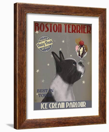 Boston Terrier Ice Cream-Fab Funky-Framed Art Print