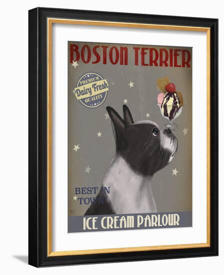 Boston Terrier Ice Cream-Fab Funky-Framed Art Print