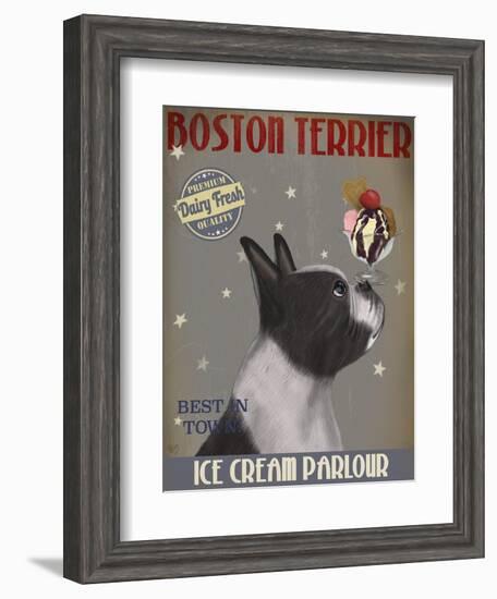 Boston Terrier Ice Cream-Fab Funky-Framed Art Print