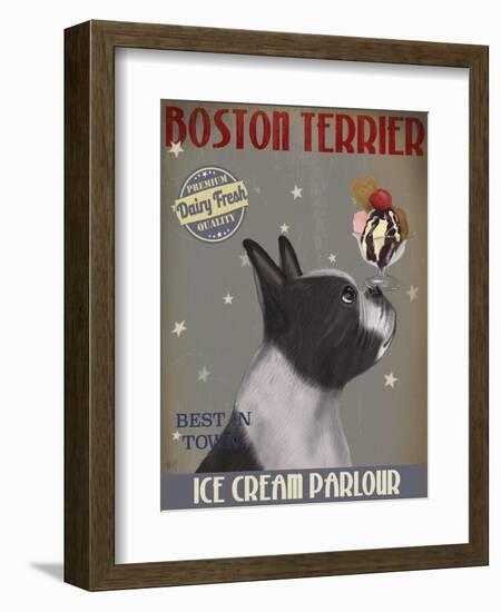 Boston Terrier Ice Cream-Fab Funky-Framed Art Print