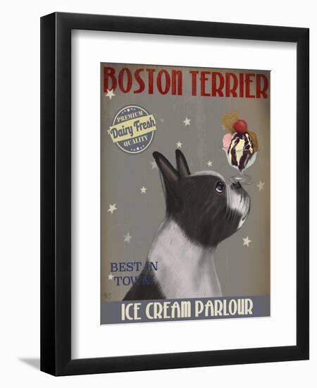 Boston Terrier Ice Cream-Fab Funky-Framed Art Print