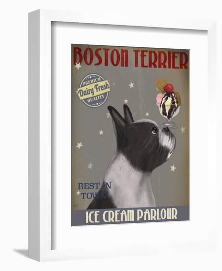 Boston Terrier Ice Cream-Fab Funky-Framed Art Print