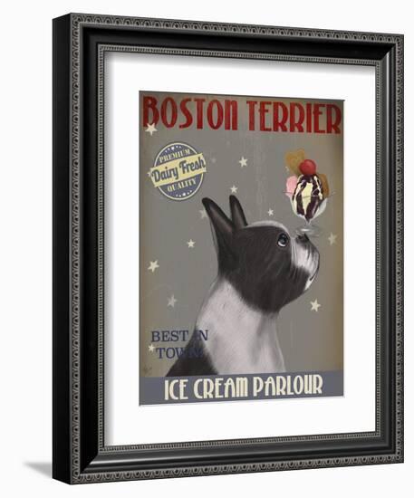 Boston Terrier Ice Cream-Fab Funky-Framed Art Print