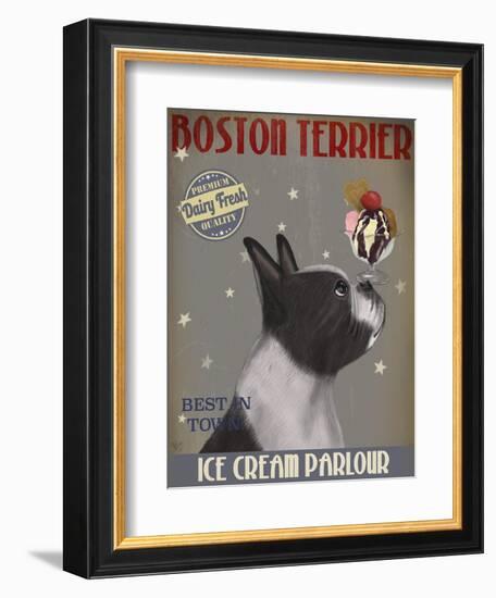 Boston Terrier Ice Cream-Fab Funky-Framed Art Print