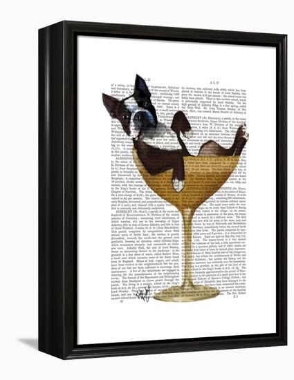 Boston Terrier in Cocktail Glass-Fab Funky-Framed Stretched Canvas