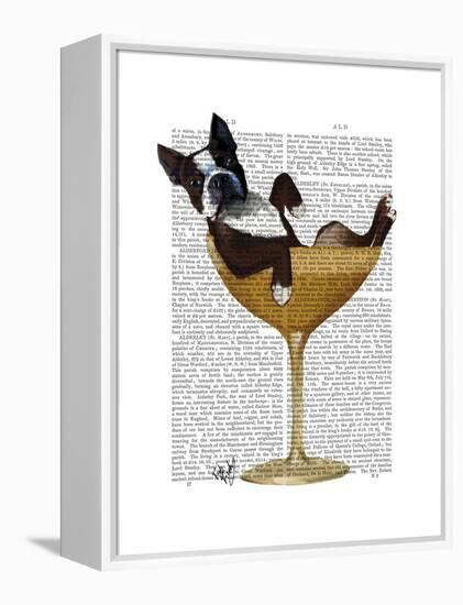 Boston Terrier in Cocktail Glass-Fab Funky-Framed Stretched Canvas