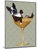 Boston Terrier in Cocktail Glass-Fab Funky-Mounted Premium Giclee Print
