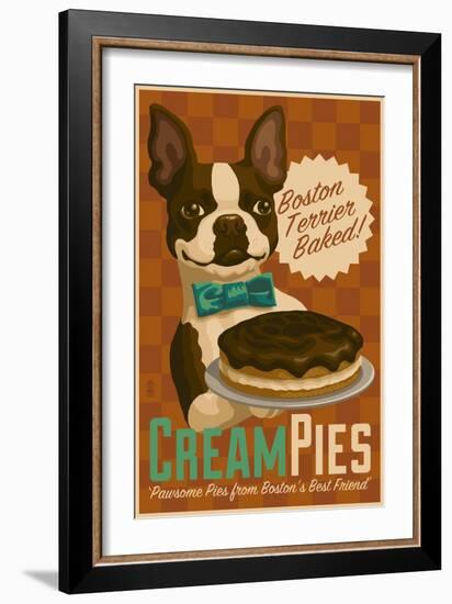 Boston Terrier - Retro Cream Pie Ad-Lantern Press-Framed Art Print