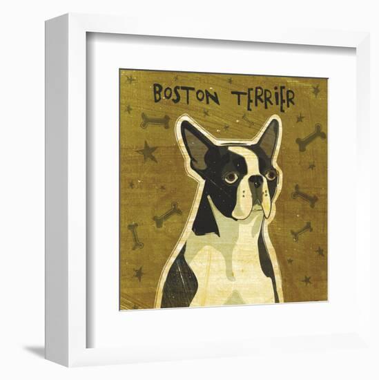 Boston Terrier (square)-John W^ Golden-Framed Art Print