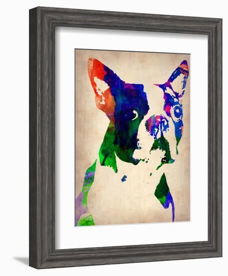 Boston Terrier Watercolor-NaxArt-Framed Art Print
