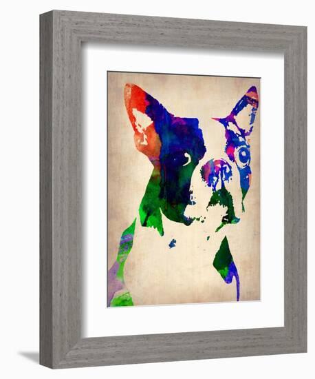 Boston Terrier Watercolor-NaxArt-Framed Art Print