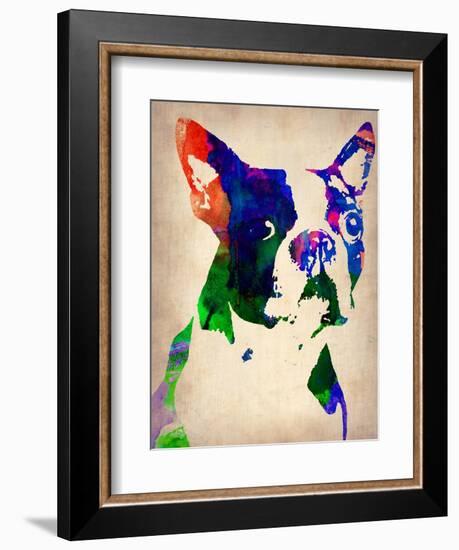 Boston Terrier Watercolor-NaxArt-Framed Art Print