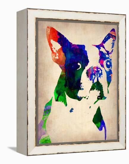 Boston Terrier Watercolor-NaxArt-Framed Stretched Canvas
