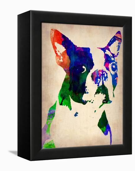 Boston Terrier Watercolor-NaxArt-Framed Stretched Canvas