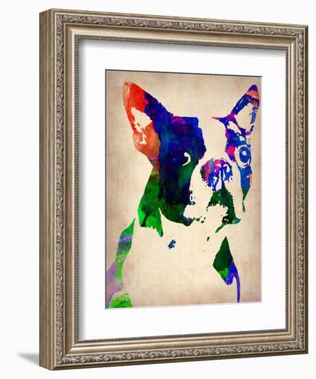 Boston Terrier Watercolor-NaxArt-Framed Premium Giclee Print