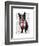 Boston Terrier with Red Tie and Moustache-Fab Funky-Framed Premium Giclee Print