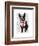 Boston Terrier with Red Tie and Moustache-Fab Funky-Framed Premium Giclee Print