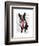 Boston Terrier with Red Tie and Moustache-Fab Funky-Framed Premium Giclee Print