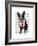 Boston Terrier with Red Tie and Moustache-Fab Funky-Framed Premium Giclee Print