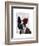 Boston Terrier with Rose on Head-Fab Funky-Framed Art Print