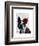 Boston Terrier with Rose on Head-Fab Funky-Framed Art Print