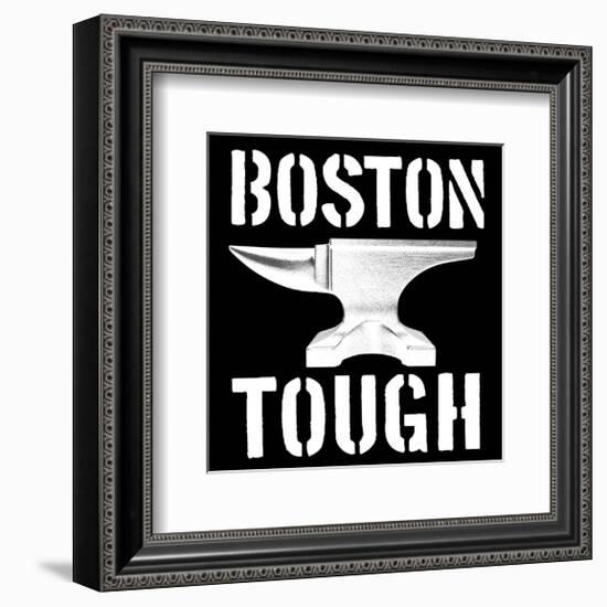 Boston Tough Black-SM Design-Framed Art Print