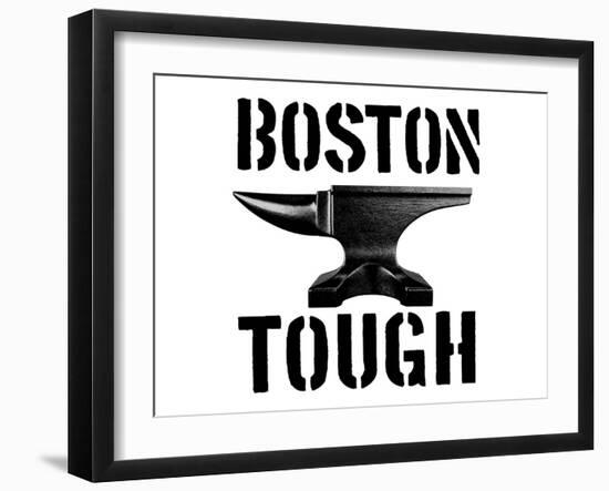Boston Tough White-SM Design-Framed Art Print