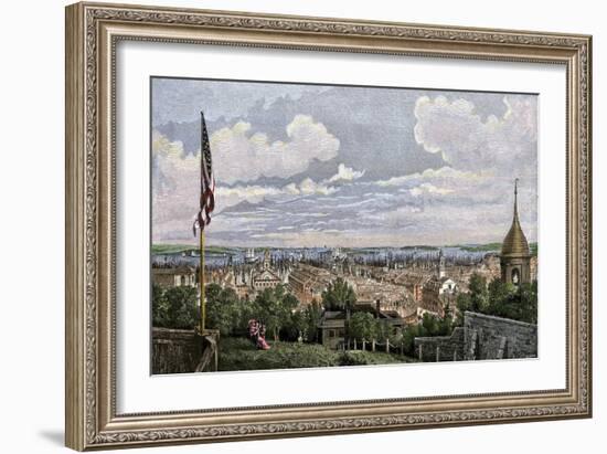 Boston Viewed From Cotton or Pemberton Hill, 1816-null-Framed Giclee Print