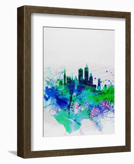 Boston Watercolor Skyline-NaxArt-Framed Art Print