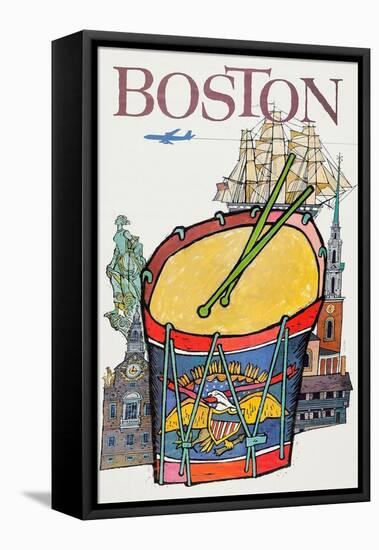 Boston-David Klein-Framed Stretched Canvas