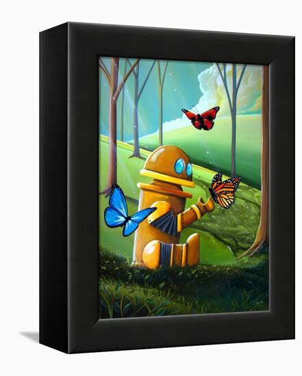 Bot and the Butterflies-Cindy Thornton-Framed Stretched Canvas