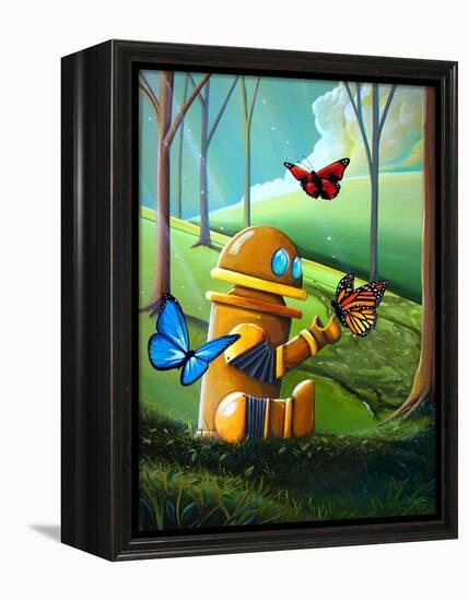 Bot and the Butterflies-Cindy Thornton-Framed Stretched Canvas