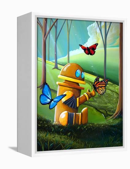 Bot and the Butterflies-Cindy Thornton-Framed Stretched Canvas