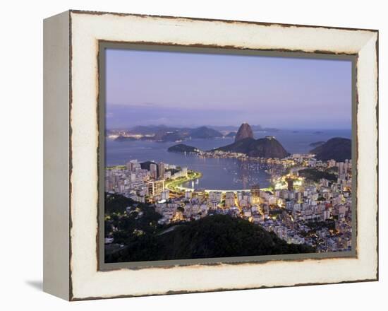 Botafogo and Sugarloaf Mountain from Corcovado, Rio de Janeiro, Brazil-Demetrio Carrasco-Framed Premier Image Canvas