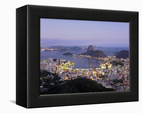 Botafogo and Sugarloaf Mountain from Corcovado, Rio de Janeiro, Brazil-Demetrio Carrasco-Framed Premier Image Canvas