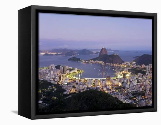 Botafogo and Sugarloaf Mountain from Corcovado, Rio de Janeiro, Brazil-Demetrio Carrasco-Framed Premier Image Canvas