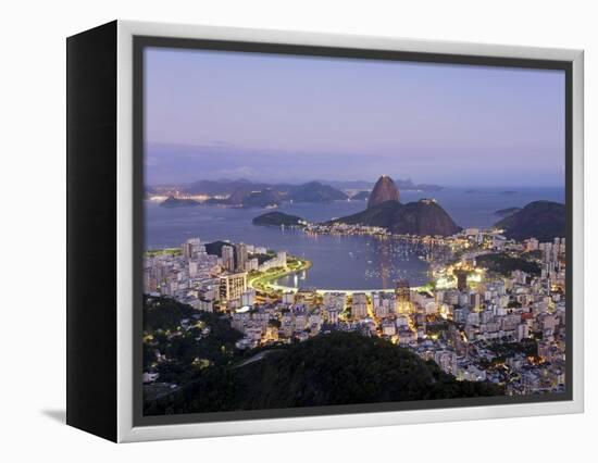 Botafogo and Sugarloaf Mountain from Corcovado, Rio de Janeiro, Brazil-Demetrio Carrasco-Framed Premier Image Canvas