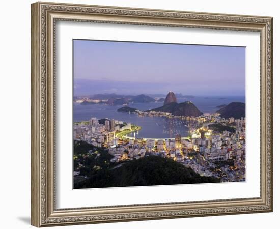 Botafogo and Sugarloaf Mountain from Corcovado, Rio de Janeiro, Brazil-Demetrio Carrasco-Framed Photographic Print