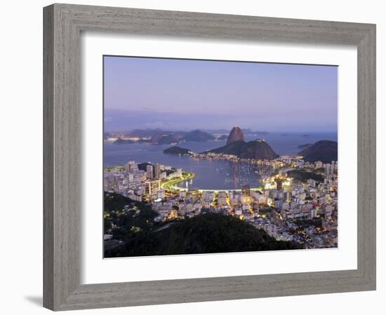 Botafogo and Sugarloaf Mountain from Corcovado, Rio de Janeiro, Brazil-Demetrio Carrasco-Framed Photographic Print