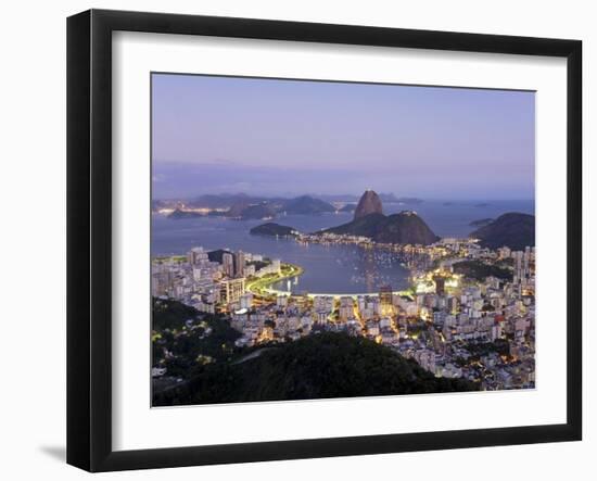 Botafogo and Sugarloaf Mountain from Corcovado, Rio de Janeiro, Brazil-Demetrio Carrasco-Framed Photographic Print