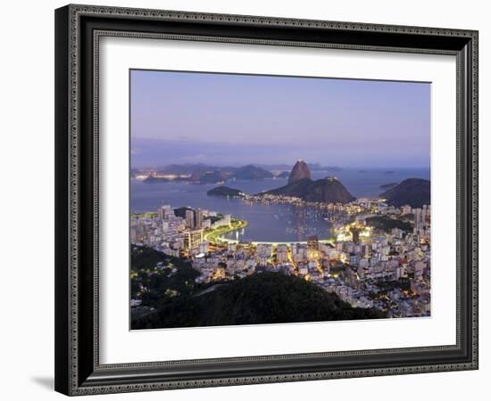 Botafogo and Sugarloaf Mountain from Corcovado, Rio de Janeiro, Brazil-Demetrio Carrasco-Framed Photographic Print