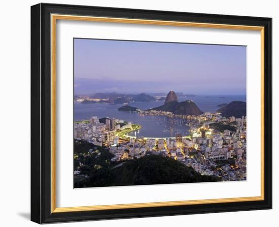 Botafogo and Sugarloaf Mountain from Corcovado, Rio de Janeiro, Brazil-Demetrio Carrasco-Framed Photographic Print