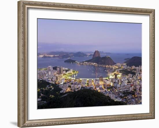 Botafogo and Sugarloaf Mountain from Corcovado, Rio de Janeiro, Brazil-Demetrio Carrasco-Framed Photographic Print